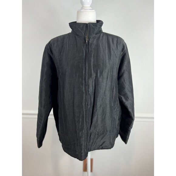 Eileen Fisher Women's Zip Up Jacket Medium Quiet Luxury Minimalist Grandma Core - Picture 1 of 6